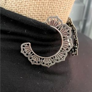 SILVER .925 STERLING 🥈BALI STYLE STAMPED MADE IN ISREAL HOOP EARRINGS 💍🥰